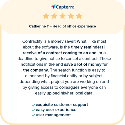 Review yellow Catherine T - head of office experience